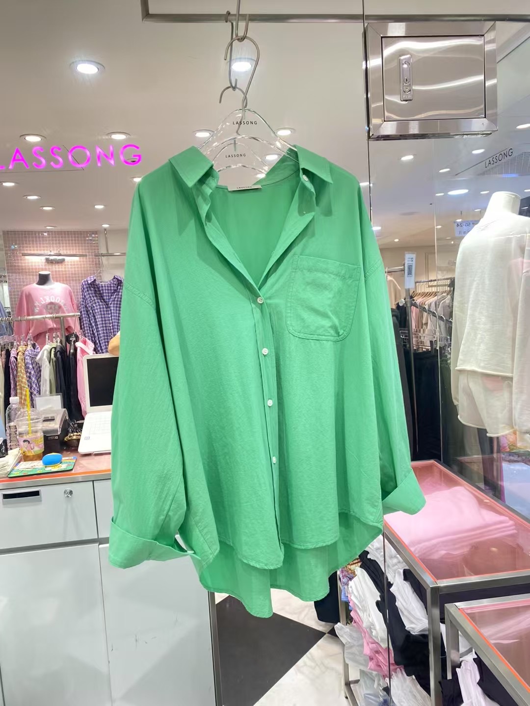 LASSONG直郵韓國代購㊣女裝新品職業人氣推薦熱賣襯衫蕾絲衫LASSONG襯衫/蕾絲衫圖色2