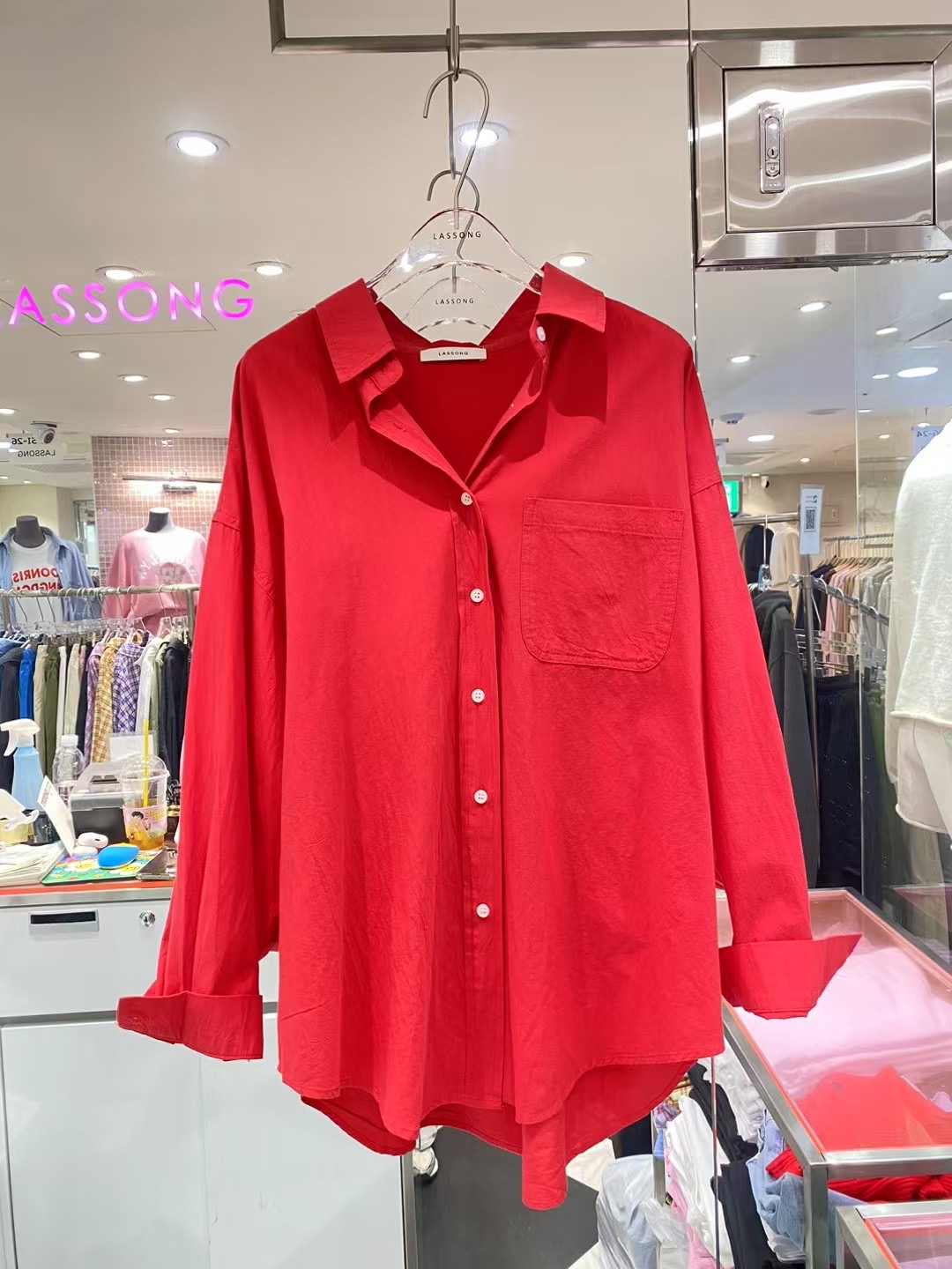 LASSONG直郵韓國代購㊣女裝新品職業人氣推薦熱賣襯衫蕾絲衫LASSONG襯衫/蕾絲衫圖色3