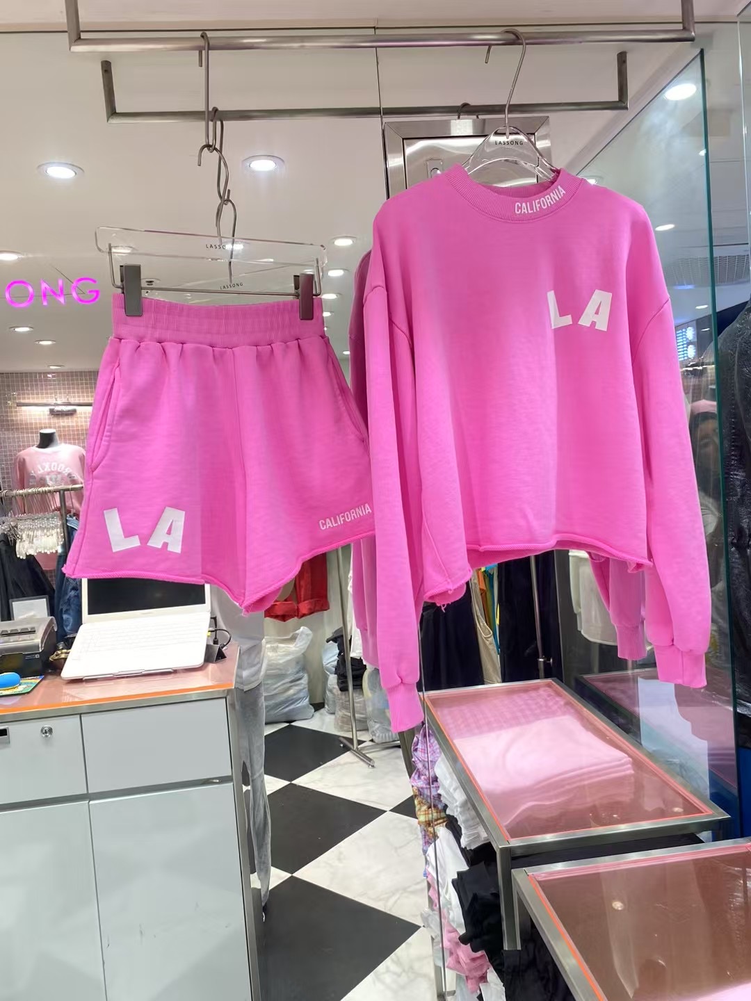 LASSONG韓國㊣直郵東大門代購女裝新款休閑25春夏時尚熱賣套裝LASSONG套裝圖色1
