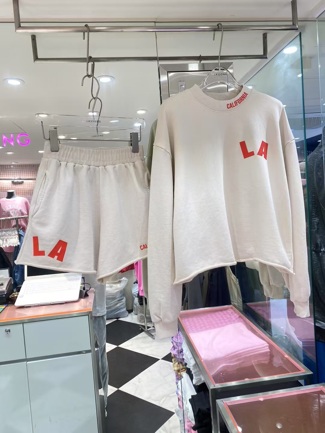 LASSONG韓國㊣直郵東大門代購女裝新款休閑25春夏時尚熱賣套裝LASSONG套裝圖色3