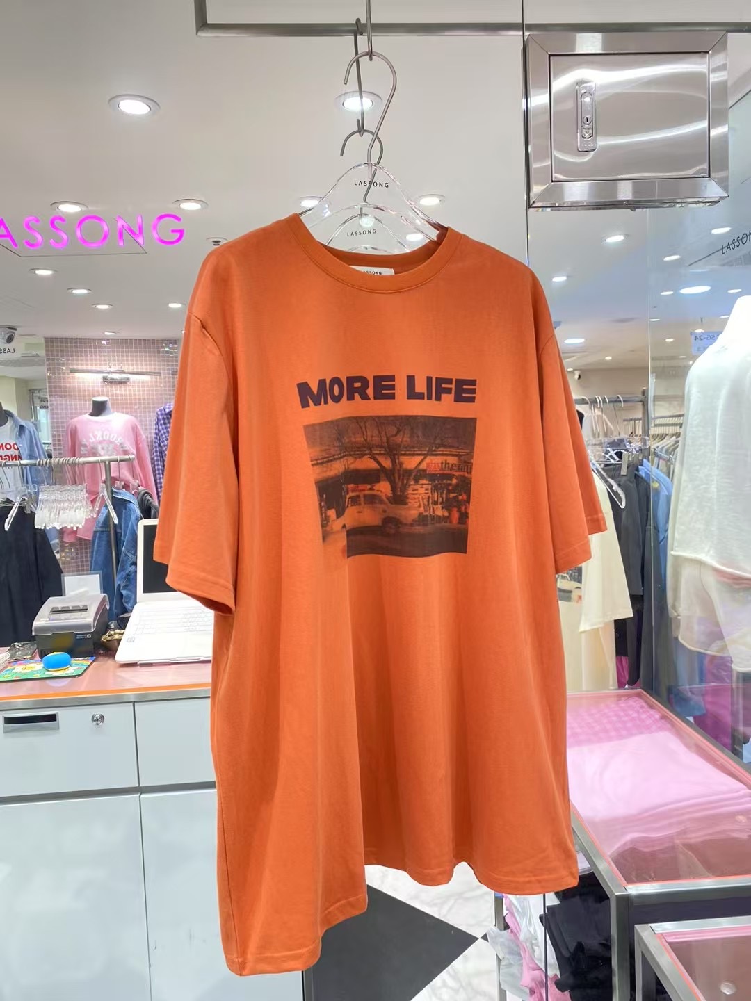 LASSONG韓國㊣直郵東大門代購女裝新品休閑25春夏人氣時尚T恤LASSONGT恤圖色3