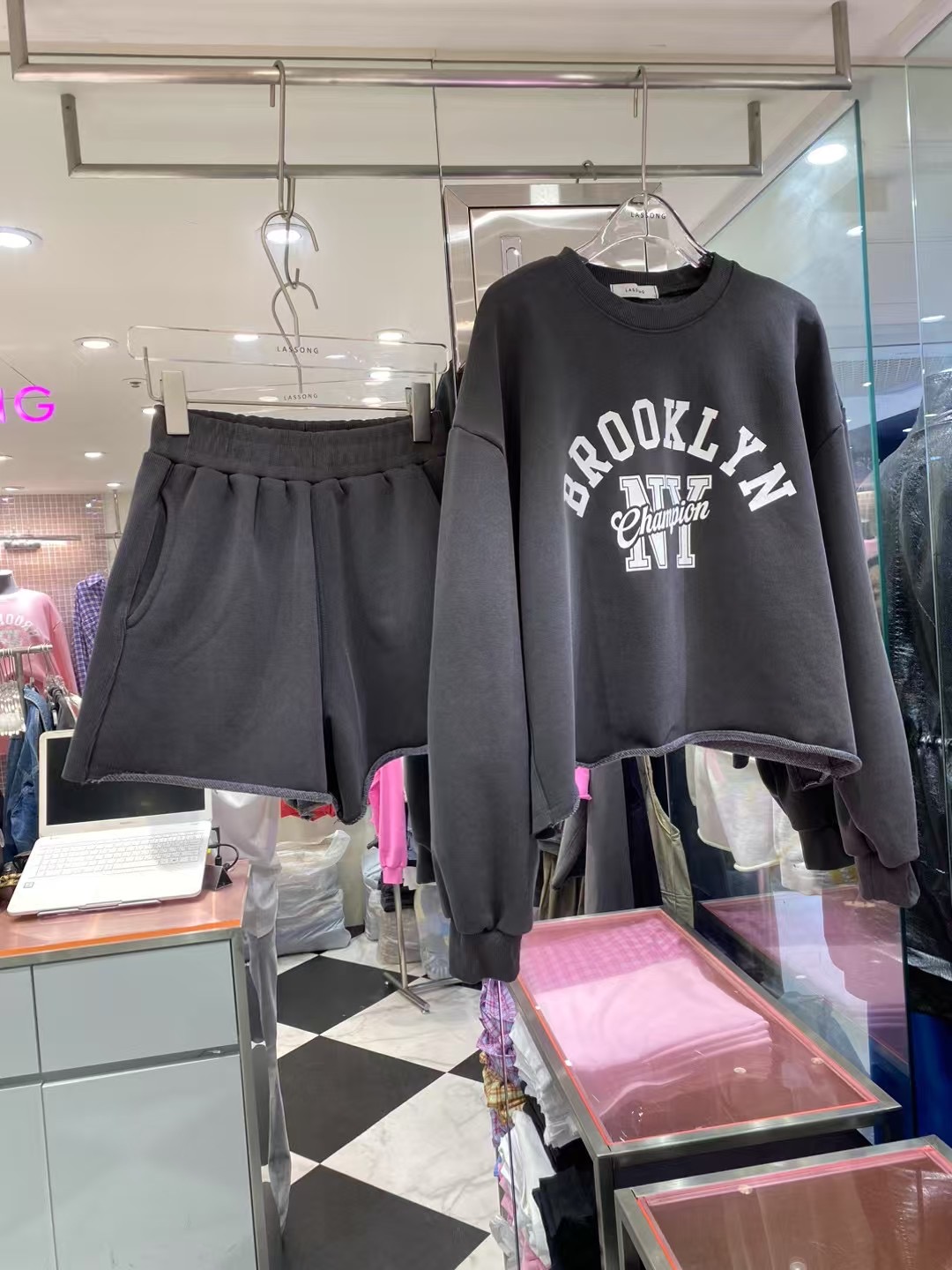 LASSONG直郵韓國代購㊣女裝新品人氣休閑熱賣推薦職業25春夏套裝LASSONG套裝圖色3