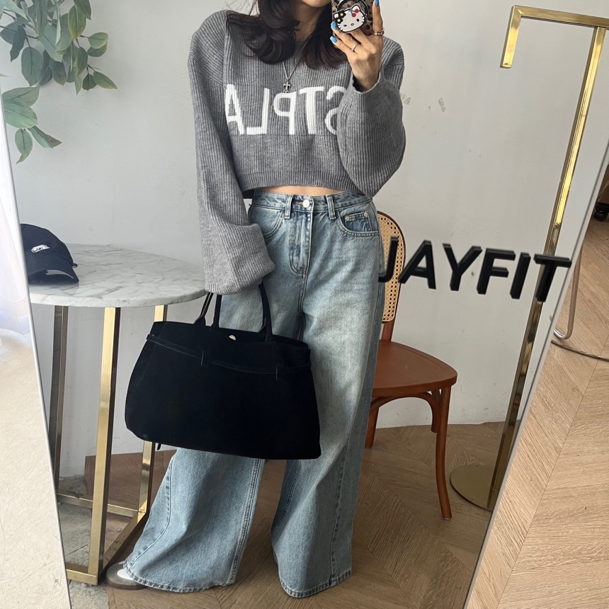 BLACK BABI直郵韓國代購㊣女裝新款推薦時尚職業休閑牛仔褲BLACK BABI牛仔褲