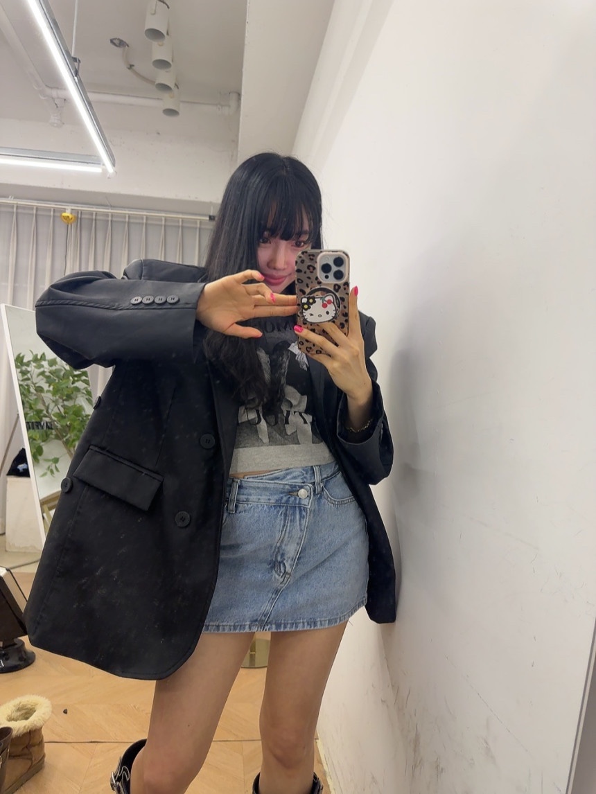 BLACK BABI韓國直郵㊣女裝新款人氣熱賣職業25春夏休閑短裙BLACK BABI短裙