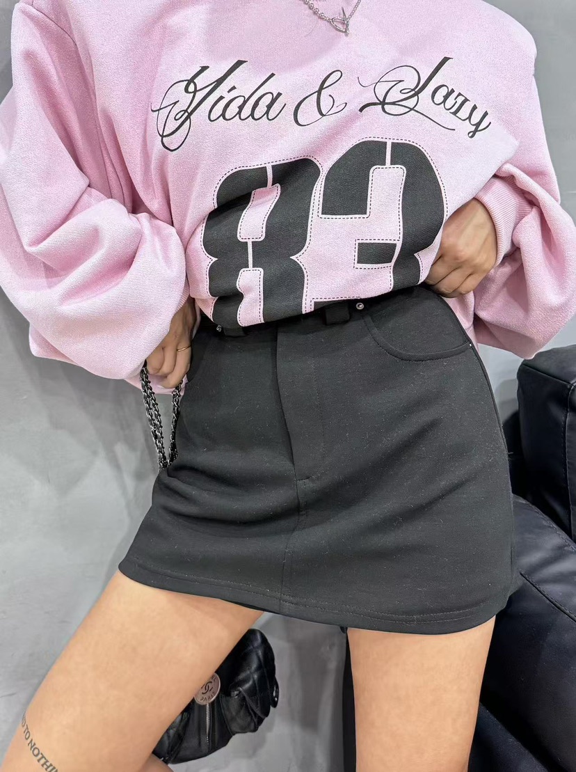 BLACK BABI韓國㊣直郵東大門代購女裝新款熱賣裙褲含腰帶套裝BLACK BABI裙褲