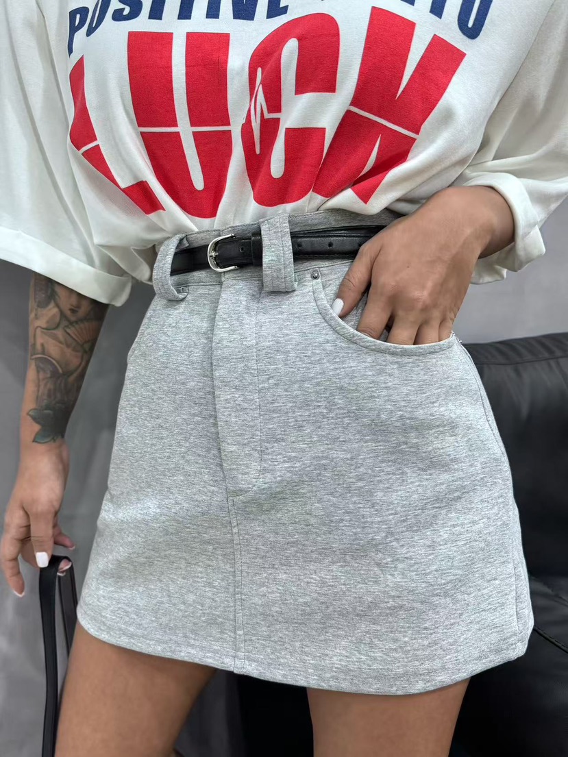 BLACK BABI韓國㊣直郵東大門代購女裝新款熱賣裙褲含腰帶套裝BLACK BABI裙褲圖色2