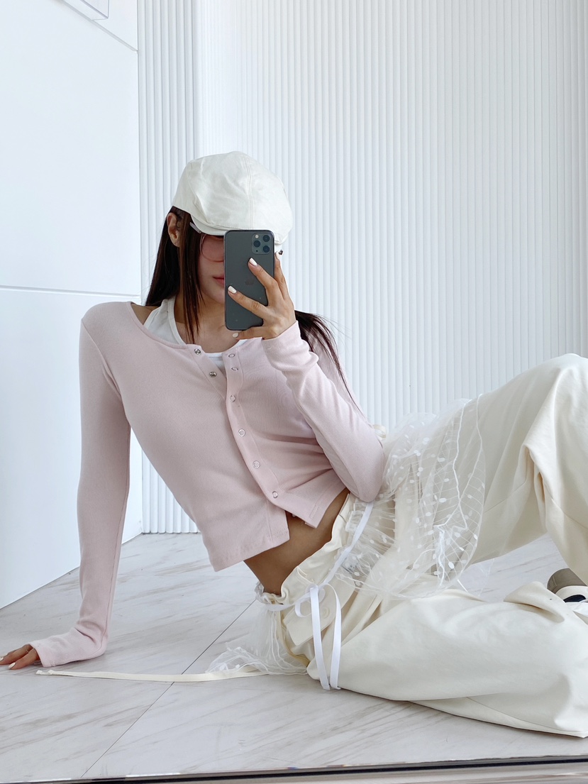 CLOTH韓國直郵㊣東大門實拍女裝新款推薦休閑熱賣套裝掛脖開衫CLOTH套裝