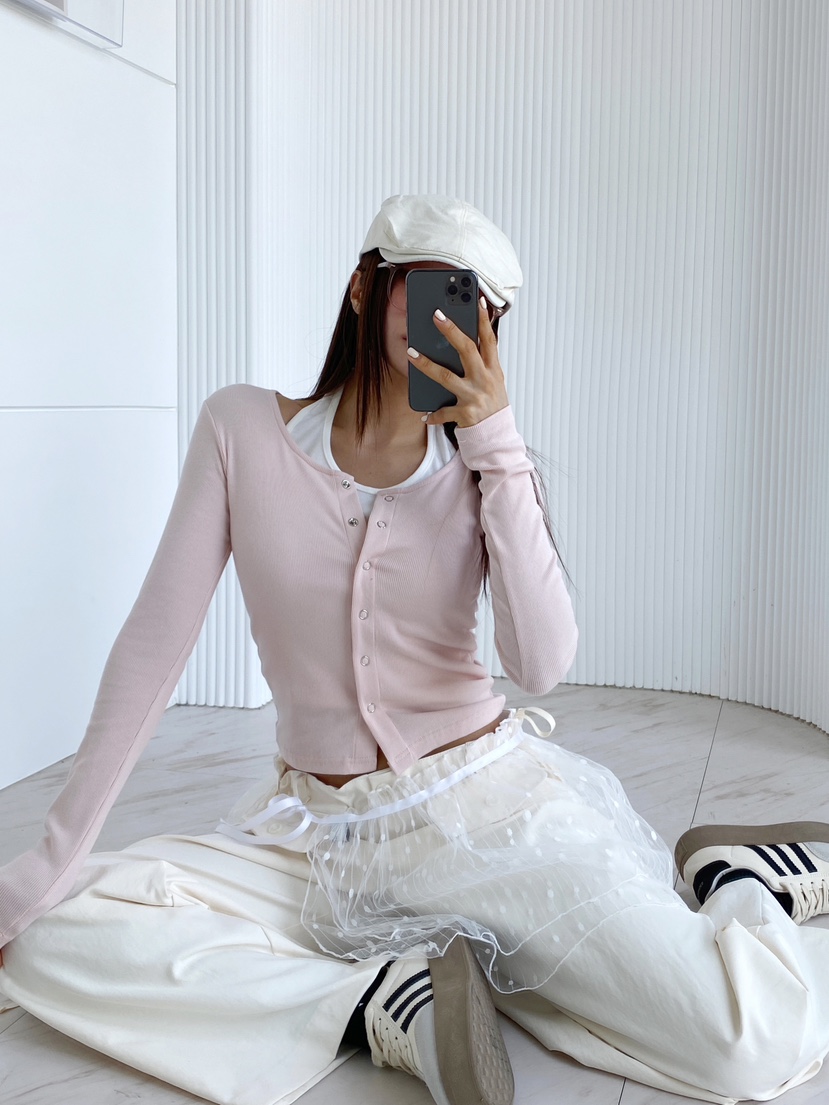 CLOTH韓國直郵㊣東大門實拍女裝新款推薦休閑熱賣套裝掛脖開衫CLOTH套裝