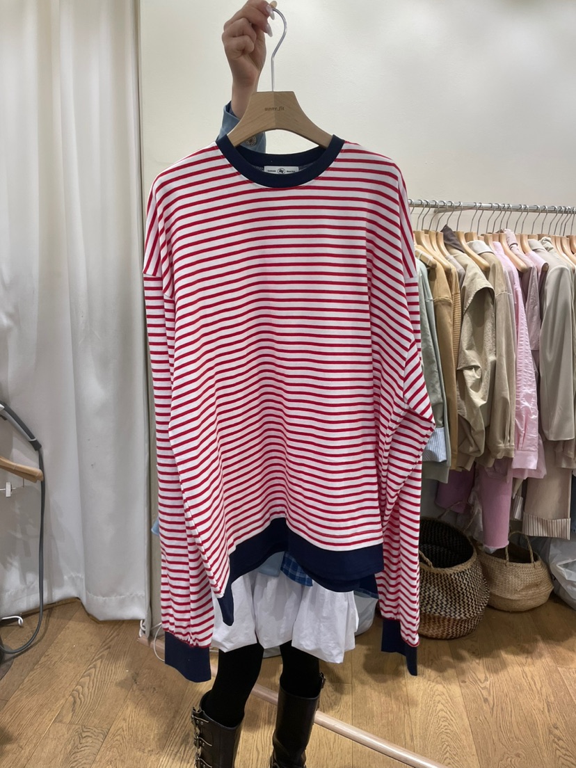 AUVERFIT直郵韓國代購㊣女裝新品熱賣人氣25春夏推薦長袖T恤AUVERFIT長袖T恤圖色2