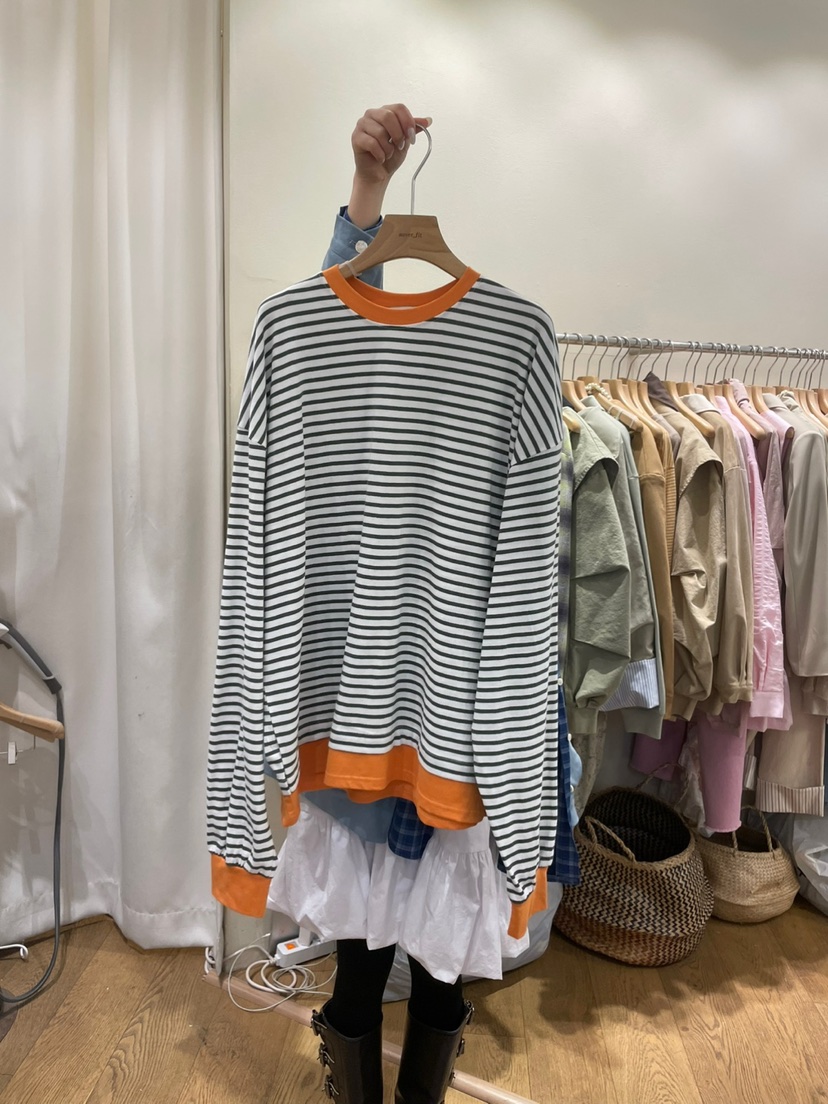 AUVERFIT直郵韓國代購㊣女裝新品熱賣人氣25春夏推薦長袖T恤AUVERFIT長袖T恤圖色3