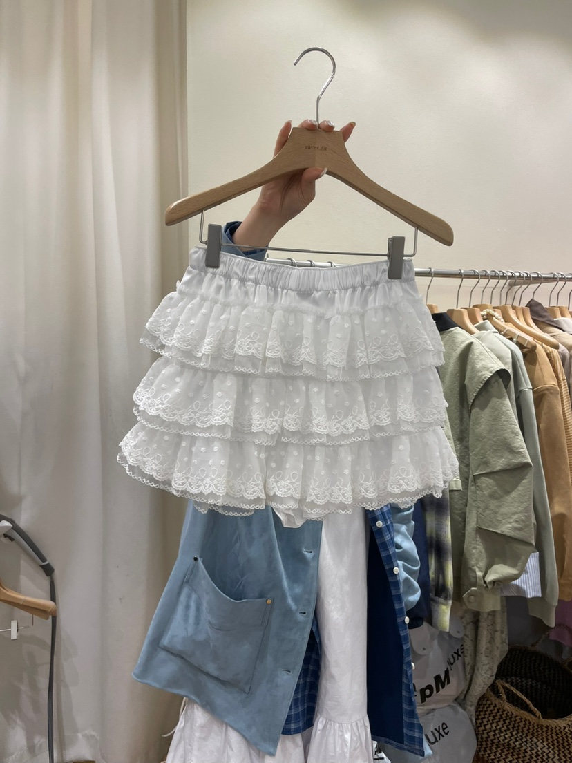 AUVERFIT韓國㊣直郵東大門代購女裝新款25春夏休閑裙褲蕾絲AUVERFIT裙褲