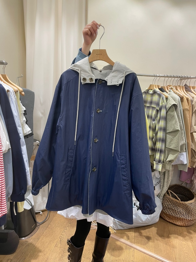 AUVERFIT直郵韓國代購㊣女裝新款25春夏時尚夾克兩面穿雙面AUVERFIT夾克圖色2