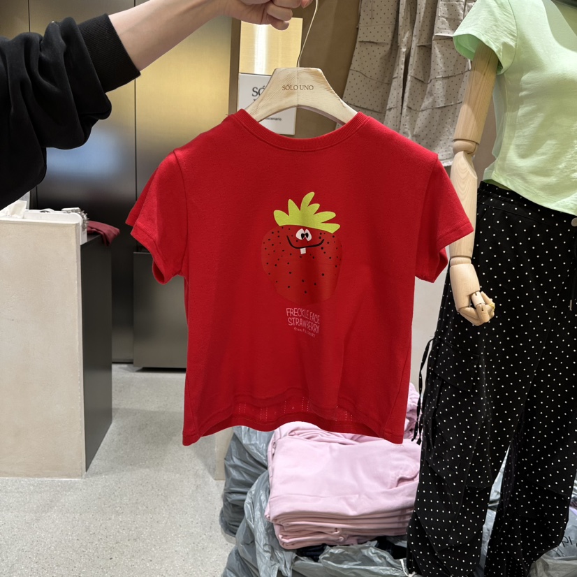 SOLOUNO直郵韓國代購㊣女裝新款推薦人氣熱賣25春夏時尚T恤SOLOUNOT恤圖色3