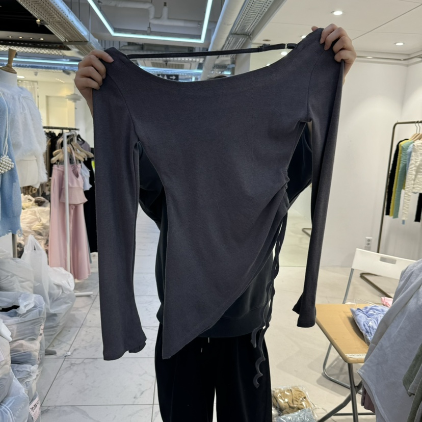 SAGE BRUSH韓國直郵㊣女裝新品職業熱賣人氣時尚長袖T恤褶皺SAGE BRUSH長袖T恤
