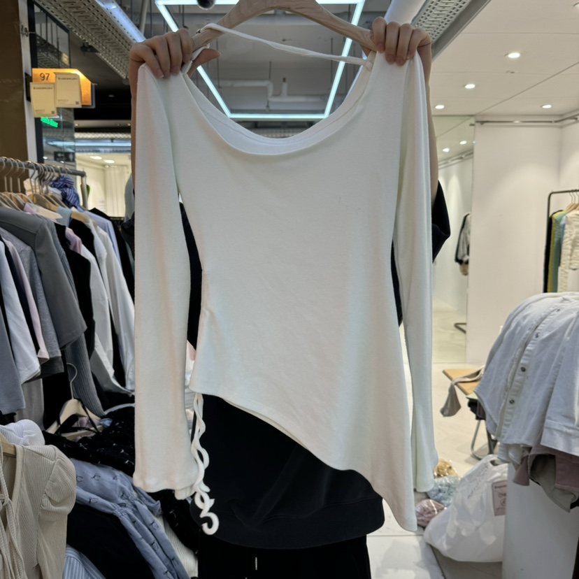 SAGE BRUSH韓國直郵㊣女裝新品職業熱賣人氣時尚長袖T恤褶皺SAGE BRUSH長袖T恤