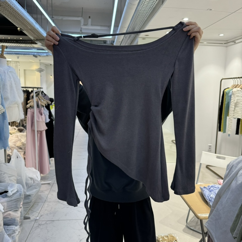 SAGE BRUSH韓國直郵㊣女裝新品職業熱賣人氣時尚長袖T恤褶皺SAGE BRUSH長袖T恤圖色2