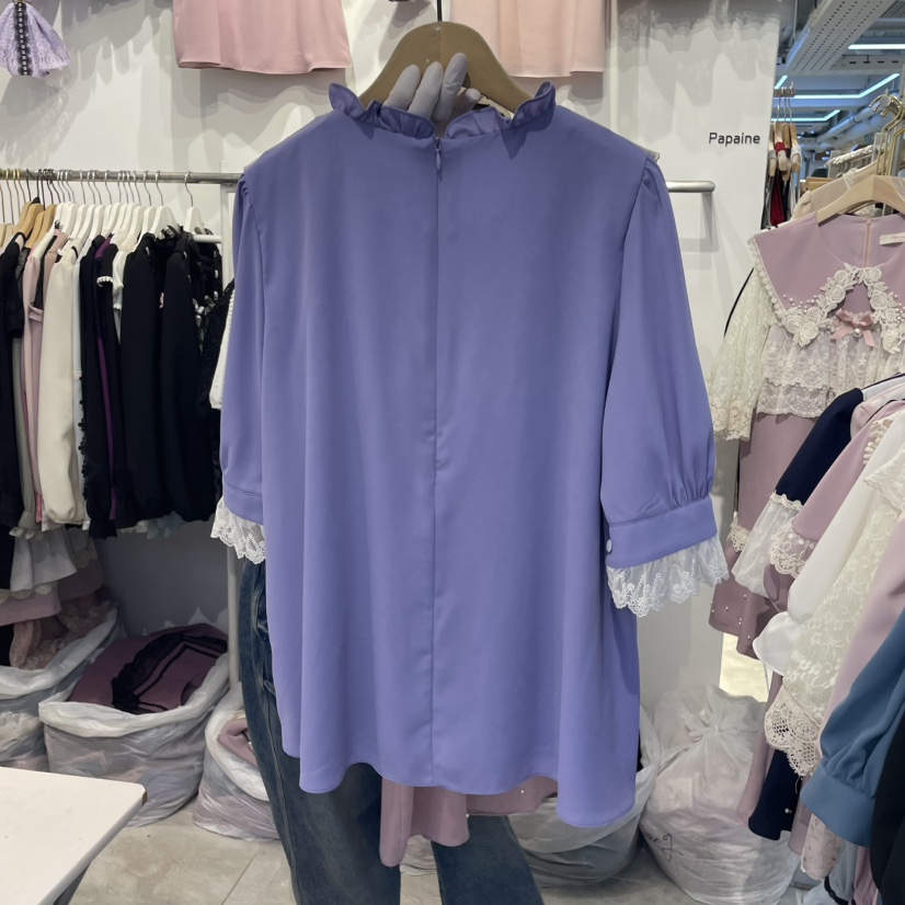 PAPA韓國直郵女裝新品時尚職業真品休閑25春夏熱賣襯衫蕾絲衫PAPA襯衫/蕾絲衫