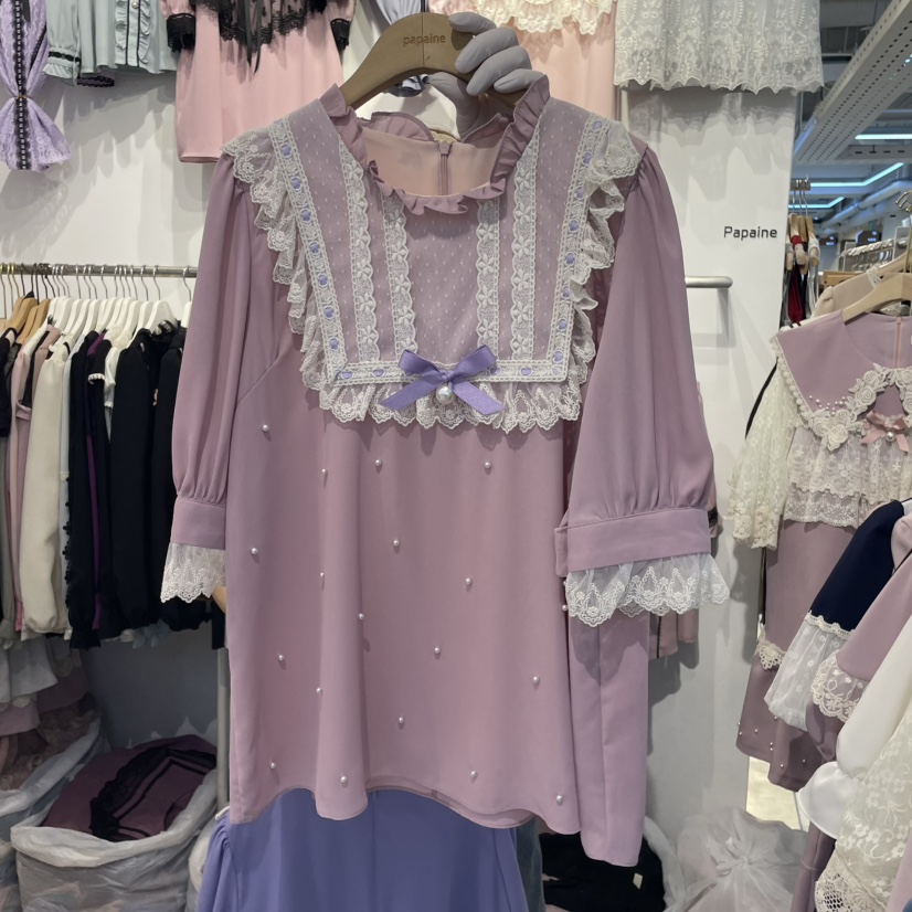 PAPA韓國直郵女裝新品時尚職業真品休閑25春夏熱賣襯衫蕾絲衫PAPA襯衫/蕾絲衫圖色2