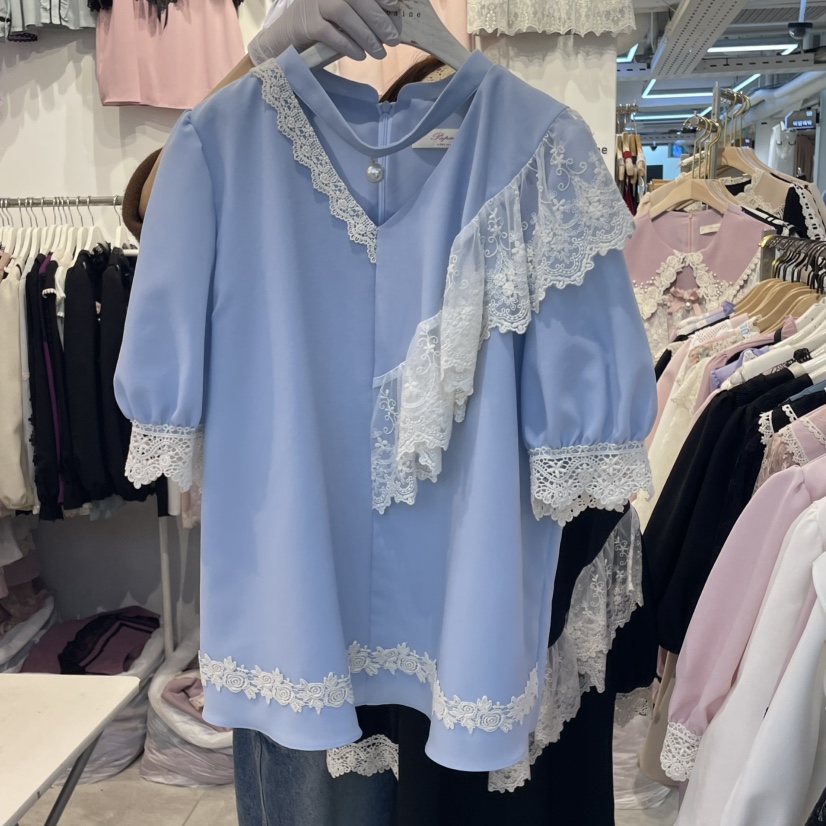 PAPA東大門代購女裝新款時尚職業熱賣人氣真品休閑襯衫蕾絲衫PAPA襯衫/蕾絲衫圖色2