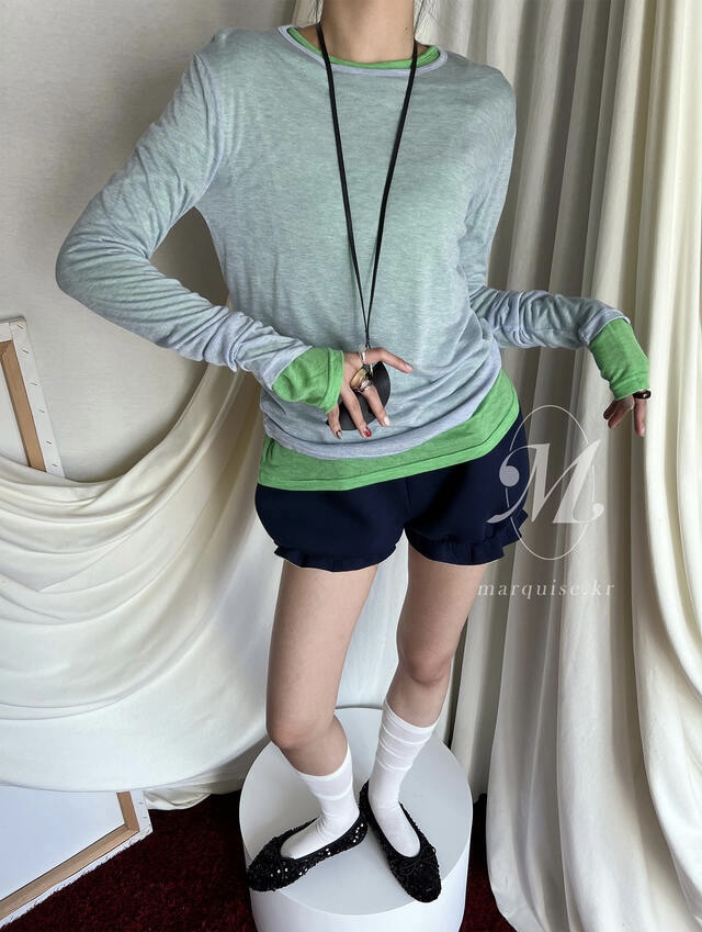 PLANTS ON GRAY東大門實拍女裝新品職業真品25春夏長袖T恤PLANTS ON GRAY長袖T恤