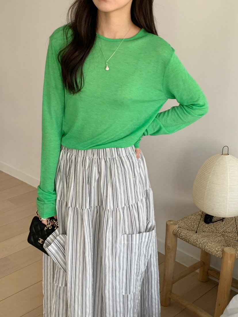 PLANTS ON GRAY東大門實拍女裝新品職業真品25春夏長袖T恤PLANTS ON GRAY長袖T恤