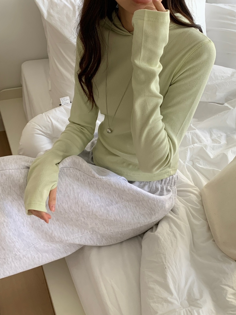 PLANTS ON GRAY東大門直郵女裝新款休閑時尚人氣長袖T恤連帽PLANTS ON GRAY長袖T恤