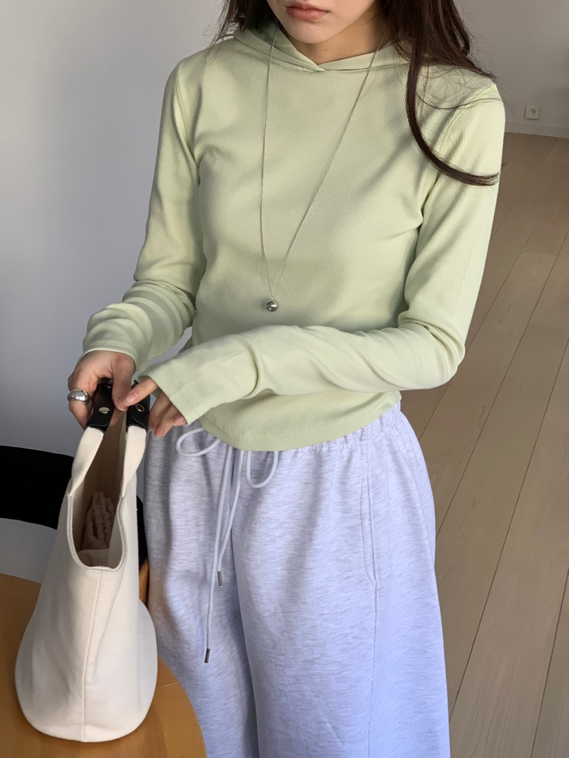 PLANTS ON GRAY東大門直郵女裝新款休閑時尚人氣長袖T恤連帽PLANTS ON GRAY長袖T恤