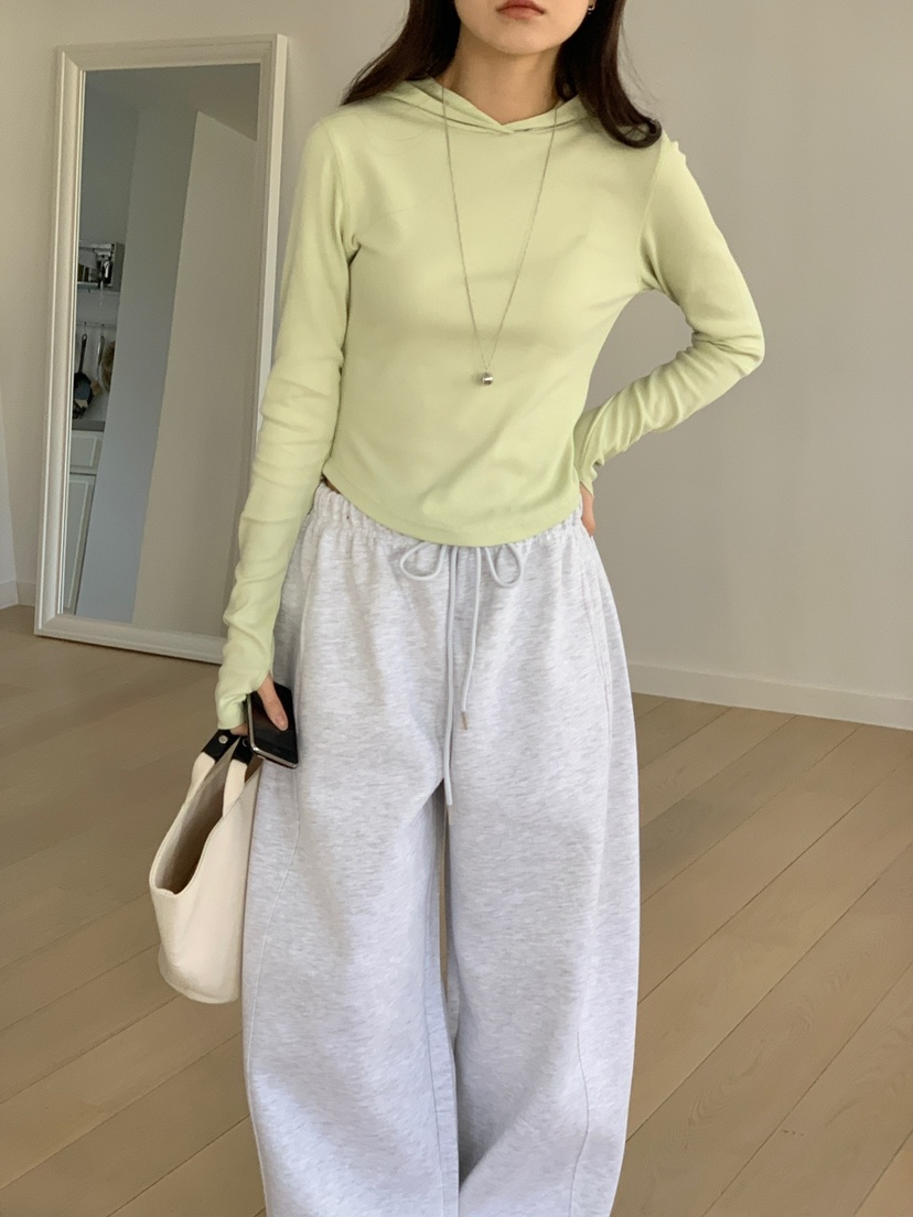 PLANTS ON GRAY東大門直郵女裝新款休閑時尚人氣長袖T恤連帽PLANTS ON GRAY長袖T恤圖色3