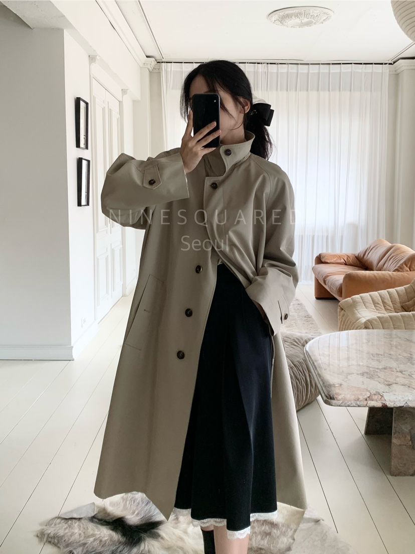 NINESQUARED韓國直郵女裝新款推薦熱賣職業真品人氣長款風衣NINESQUARED長款風衣