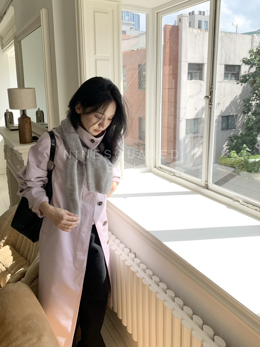 NINESQUARED韓國直郵女裝新款推薦熱賣職業真品人氣長款風衣NINESQUARED長款風衣