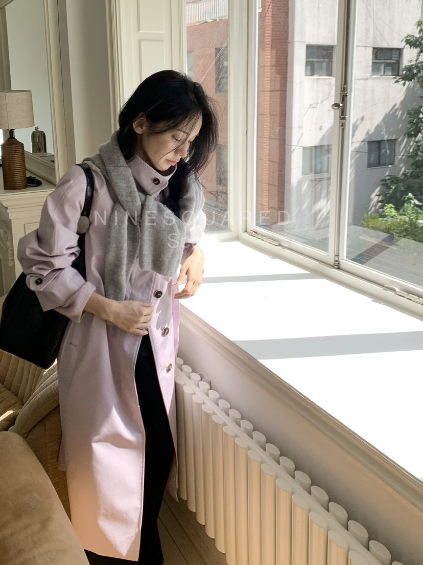 NINESQUARED韓國直郵女裝新款推薦熱賣職業真品人氣長款風衣NINESQUARED長款風衣