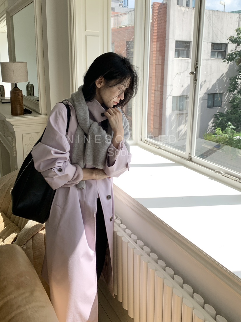 NINESQUARED韓國直郵女裝新款推薦熱賣職業真品人氣長款風衣NINESQUARED長款風衣