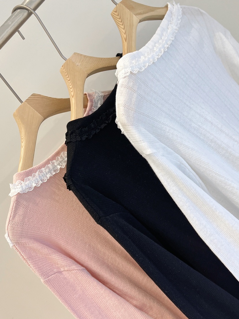 MAISONDEGLORY東大門直郵女裝新品推薦25春夏真品長袖T恤蕾絲MAISON DE GLORY長袖T恤