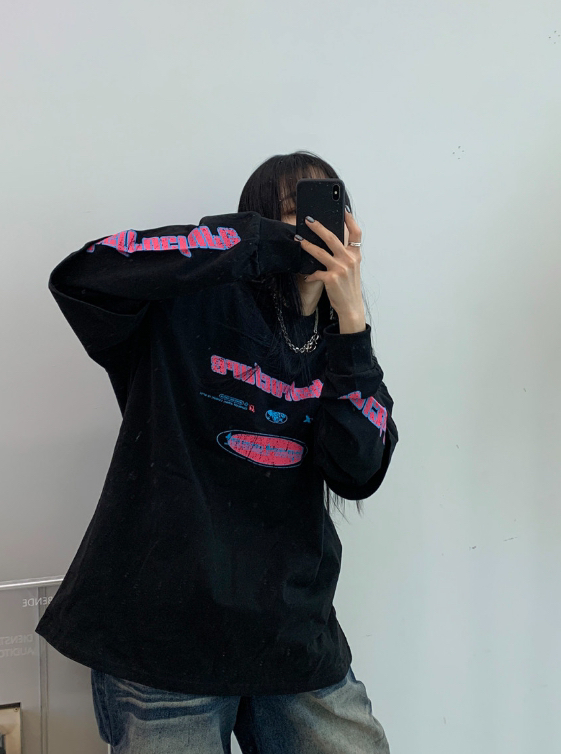 KSUBI韓國直郵女士新品職業推薦25春夏人氣時尚休閑長袖T恤KSUBI長袖T恤