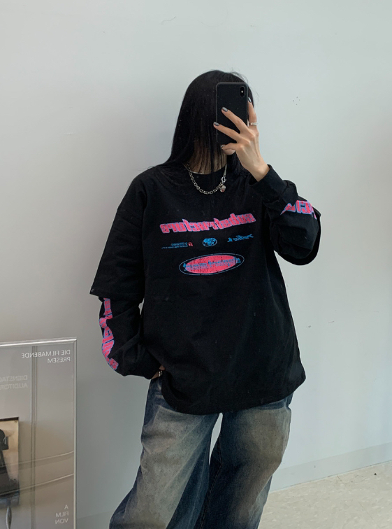 KSUBI韓國直郵女士新品職業推薦25春夏人氣時尚休閑長袖T恤KSUBI長袖T恤