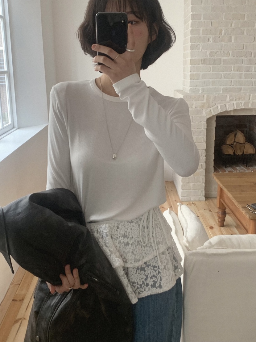 SLAT東大門實拍女士新款職業休閑時尚推薦25春夏真品長袖T恤SLAT長袖T恤