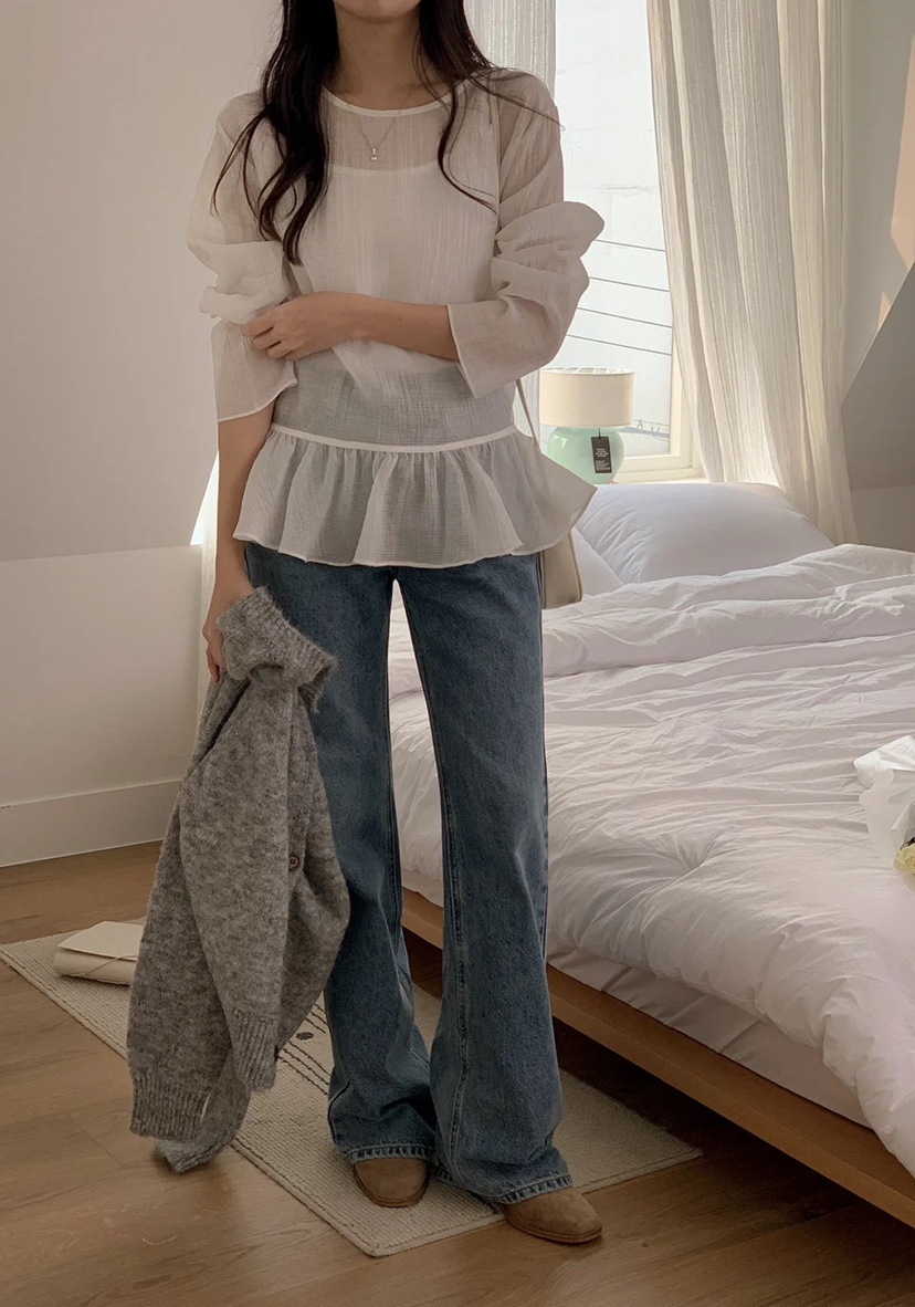 OX韓國直郵女士新品時尚職業推薦熱賣真品25春夏襯衫蕾絲衫修身OX-2件起襯衫/蕾絲衫