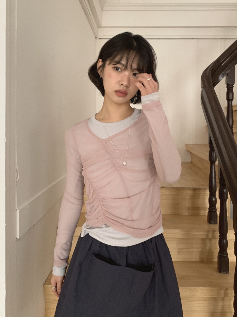 SLAT東大門實拍女士新品25春夏推薦熱賣職業時尚休閑長袖T恤SLAT長袖T恤