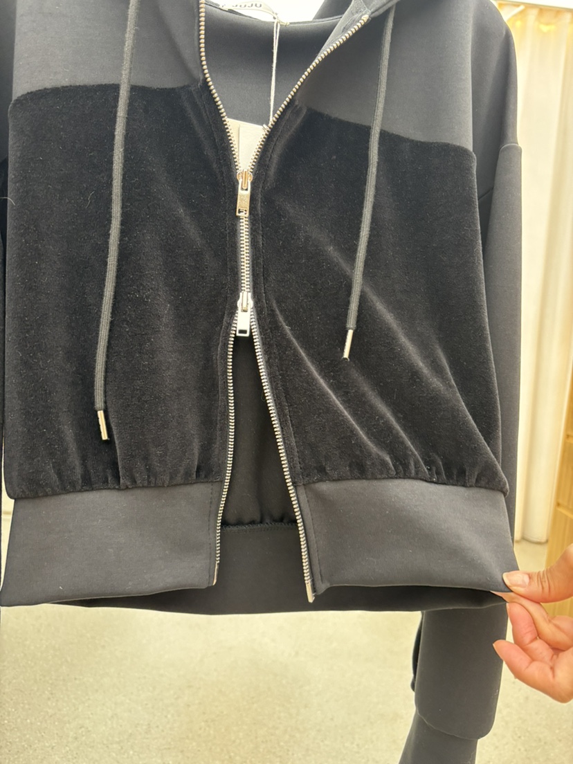 JUJU東大門代購女裝新品職業休閑人氣推薦夾克天鵝絨連帽拉鏈JUJU夾克