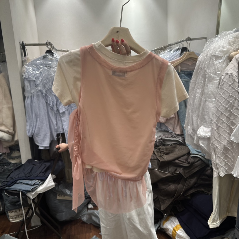 BERTHA東大門代購女裝新款職業25春夏休閑人氣吊帶背心荷葉邊BERTHA吊帶/背心