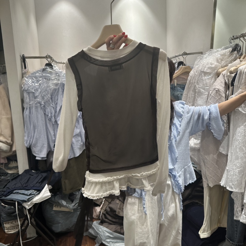 BERTHA東大門代購女裝新款職業25春夏休閑人氣吊帶背心荷葉邊BERTHA吊帶/背心