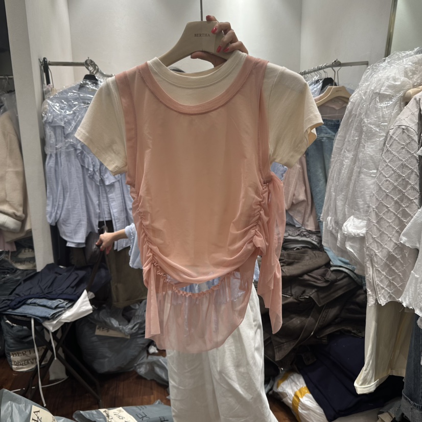 BERTHA東大門代購女裝新款職業25春夏休閑人氣吊帶背心荷葉邊BERTHA吊帶/背心圖色2