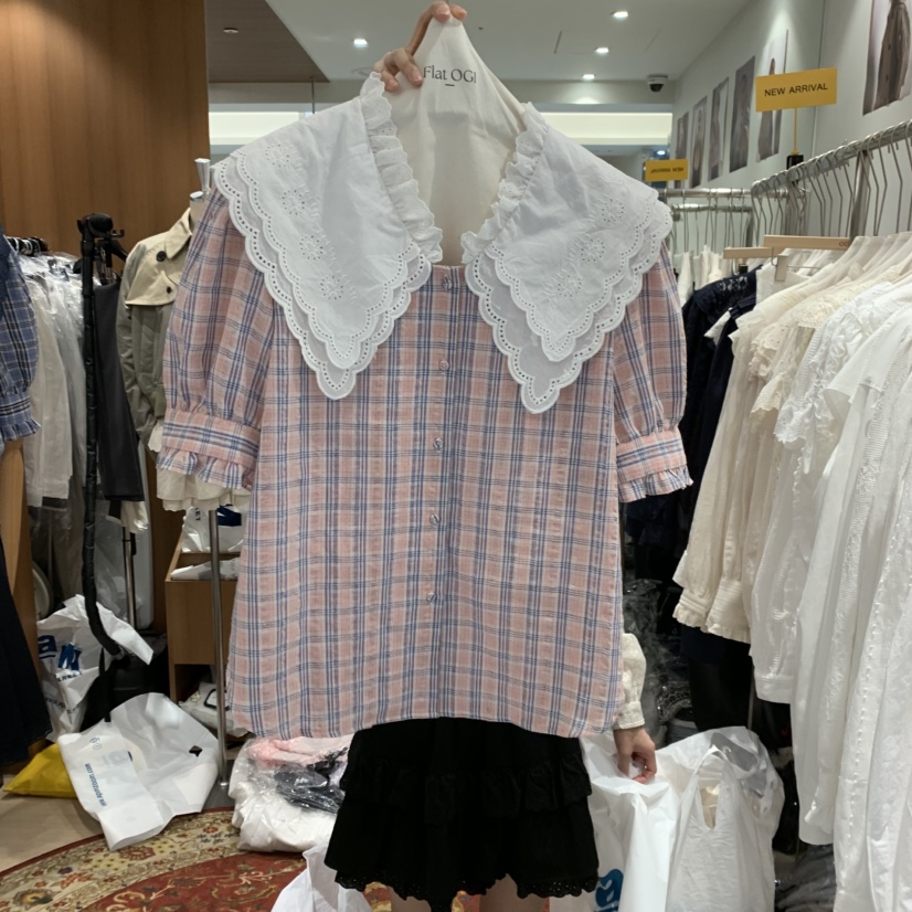 OGI韓國代購女裝新品休閑職業人氣25春夏熱賣推薦襯衫蕾絲衫FLat OGI襯衫/蕾絲衫