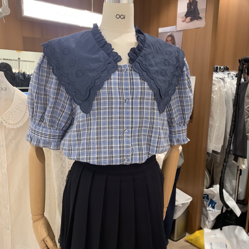 OGI韓國代購女裝新品休閑職業人氣25春夏熱賣推薦襯衫蕾絲衫FLat OGI襯衫/蕾絲衫圖色2