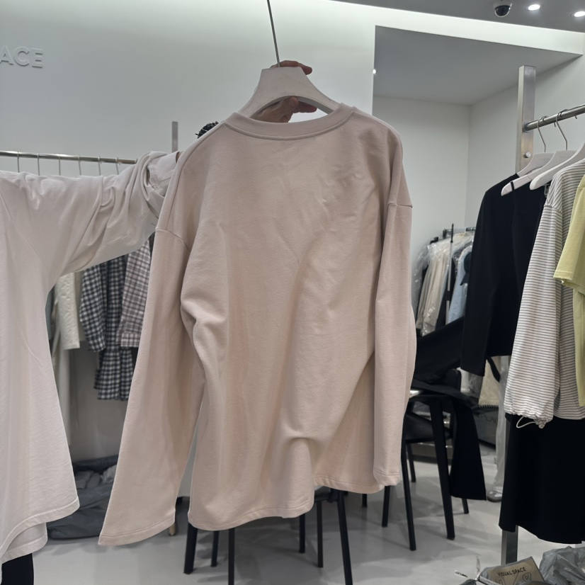 VISUAL SPACE韓國代購女士新品25春夏推薦職業長袖T恤套裝VISUAL SPACE長袖T恤