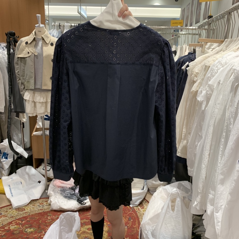 OGI韓國直郵女士新款職業推薦人氣休閑真品襯衫蕾絲衫手工刺繡FLat OGI襯衫/蕾絲衫