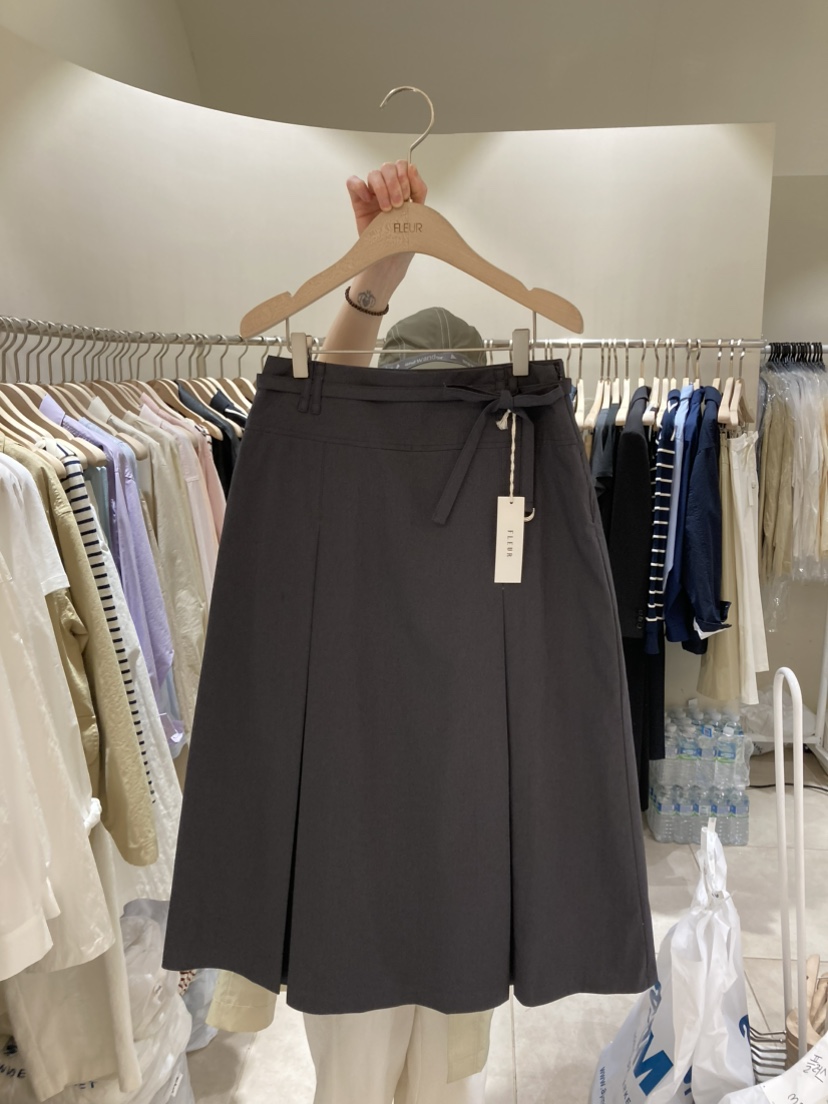 FLEUR-P韓國直郵女士新品熱賣人氣職業半身裙中短裙含腰帶FLEUR半身裙/中短裙圖色2