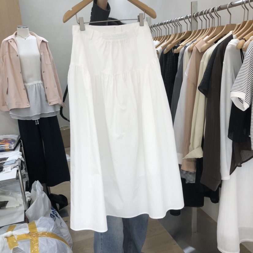 VILLABUTTON韓國直郵女裝新品熱賣職業時尚半身裙中短裙褶皺VILLABUTTON半身裙/中短裙