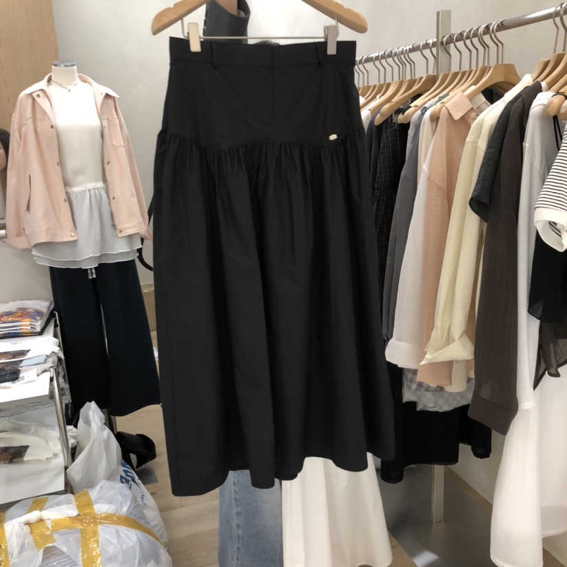 VILLABUTTON韓國直郵女裝新品熱賣職業時尚半身裙中短裙褶皺VILLABUTTON半身裙/中短裙圖色2