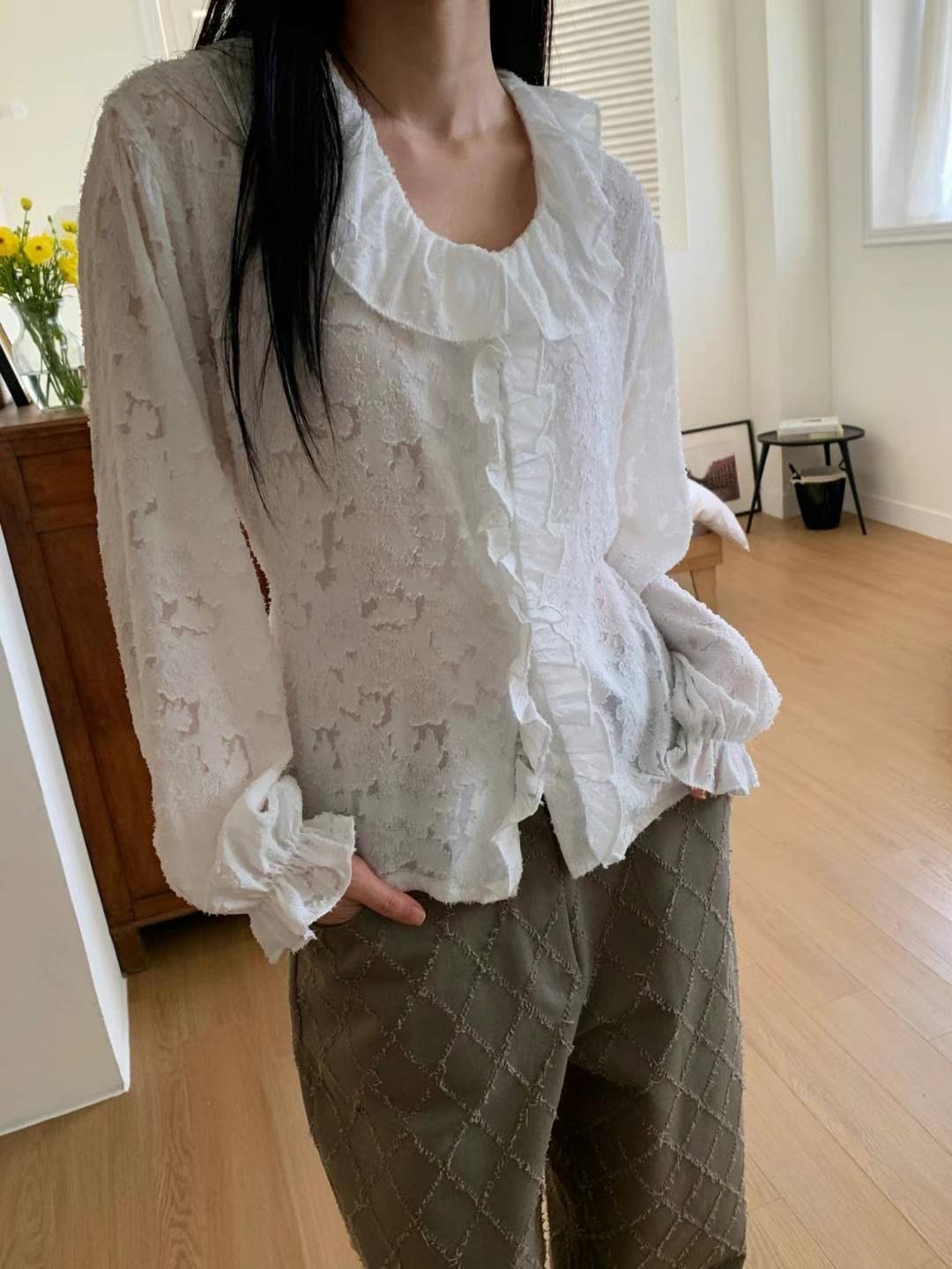 M.STORY韓國代購女士新品熱賣25春夏時尚真品推薦襯衫蕾絲衫M.STORY襯衫/蕾絲衫